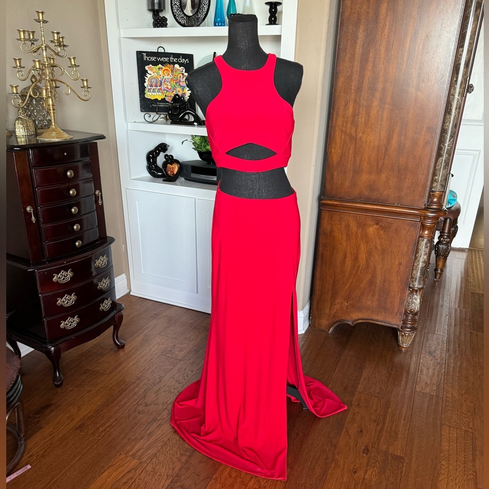 GB Red Cutout Maxi Dress